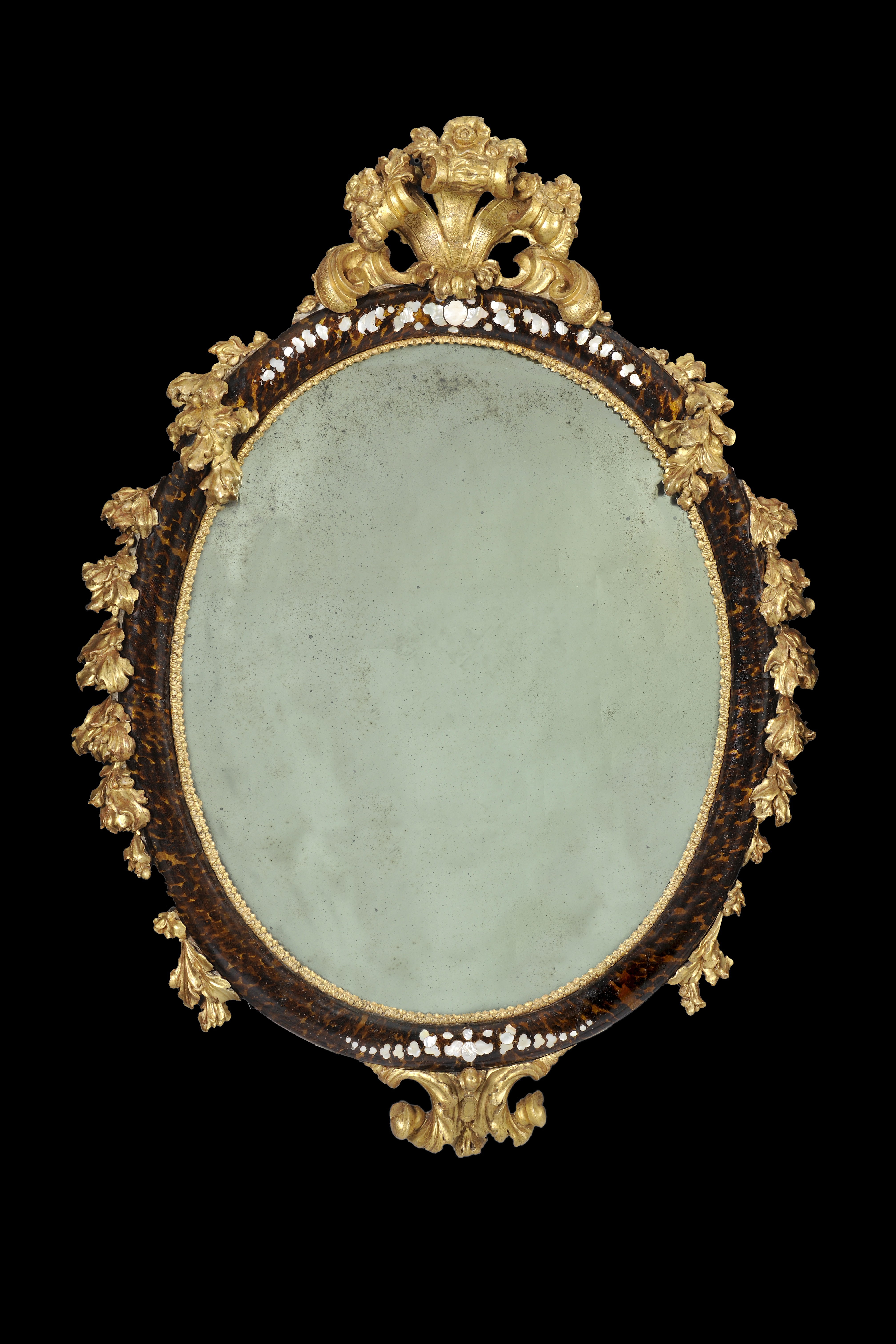 Specchiera Ovale con intarsi in Madreperla 